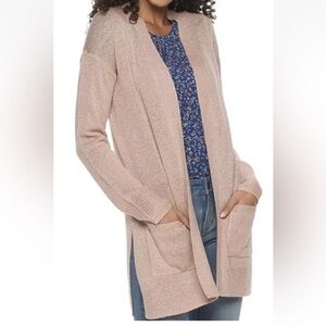 Nwt SO Women’s 3XL Open boyfriend Cardigan Mauve Blush Pink Sweater Knit Pockets
